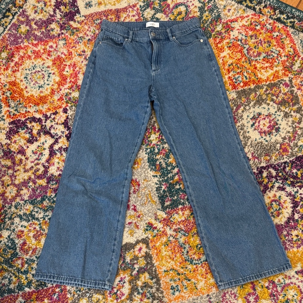 LOFT Outlet High Rise Wide Leg Jeans - Size 2